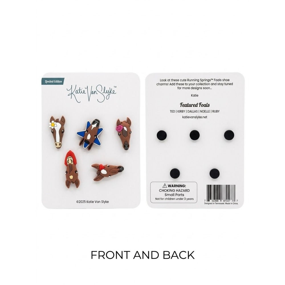 Katie Van Slyke Running Springs Foals Shoe Charms 5pk Limited Edition Horses